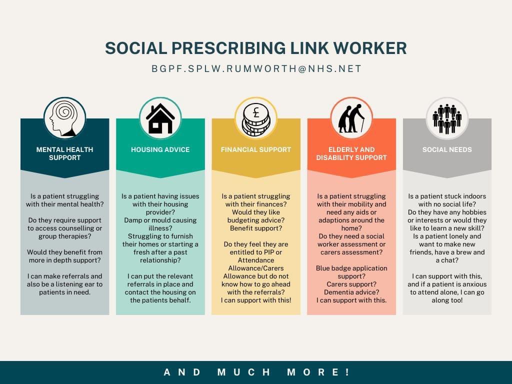 Rumworth PCN SPLW (@rumworthpcn) on Twitter photo Happy new year! We are back and supporting our patients into the year with all none medical issues affecting health, lives and happiness.
Please email bgpf.splw.rumworth@nhs.net for further information
<a href="/RaeesahMallu/">Raeesah</a> <a href="/JayneFilio/">Jayne filio #socialprescribing</a> @TSmithPickles <a href="/boltongpfed/">Bolton GP Federation</a> <a href="/AsianElders/">Asian Elders</a> Happy new year! We are back and supporting our patients into the year with all none medical issues affecting health, lives and happiness.
Please email bgpf.splw.rumworth@nhs.net for further information
<a href="/RaeesahMallu/">Raeesah</a> <a href="/JayneFilio/">Jayne filio #socialprescribing</a> @TSmithPickles <a href="/boltongpfed/">Bolton GP Federation</a> <a href="/AsianElders/">Asian Elders</a>
