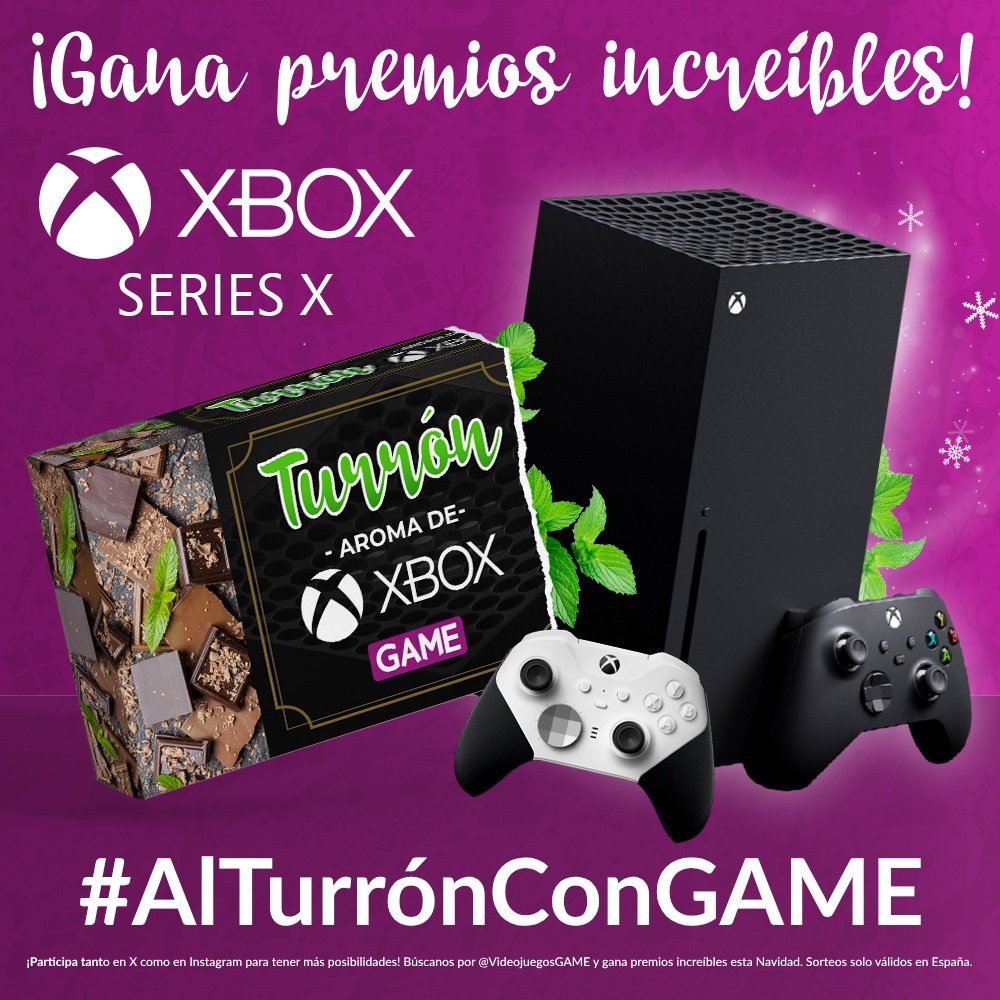 GAME España (@videojuegosgame) on Twitter photo 🤯¡Menudo TURRONACO que te traemos hoy! 🤯
🟢 GANA una #XboxSeriesX + Mando ELITE CORE 🟢
🔄 REPOST + Síguenos y a <a href="/Xbox_Spain/">Xbox España</a>.
📱 Responde citando a un AMIG@ con #AlTurrónConGAMEyXBOX.
⏱️ Participa hasta el 07/01/2024 a las 23:59h.
BBLL ➡️ gameplusblog.es/bbll-sorteos-n… 🤯¡Menudo TURRONACO que te traemos hoy! 🤯
🟢 GANA una #XboxSeriesX + Mando ELITE CORE 🟢
🔄 REPOST + Síguenos y a <a href="/Xbox_Spain/">Xbox España</a>.
📱 Responde citando a un AMIG@ con #AlTurrónConGAMEyXBOX.
⏱️ Participa hasta el 07/01/2024 a las 23:59h.
BBLL ➡️ gameplusblog.es/bbll-sorteos-n…