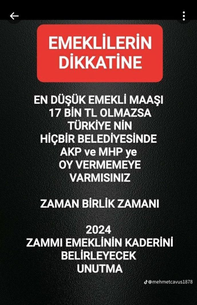 Emekli zammı kırmızı çizgi olmalı SEÇİMDE..
#EmekliArtıkYeterDedi