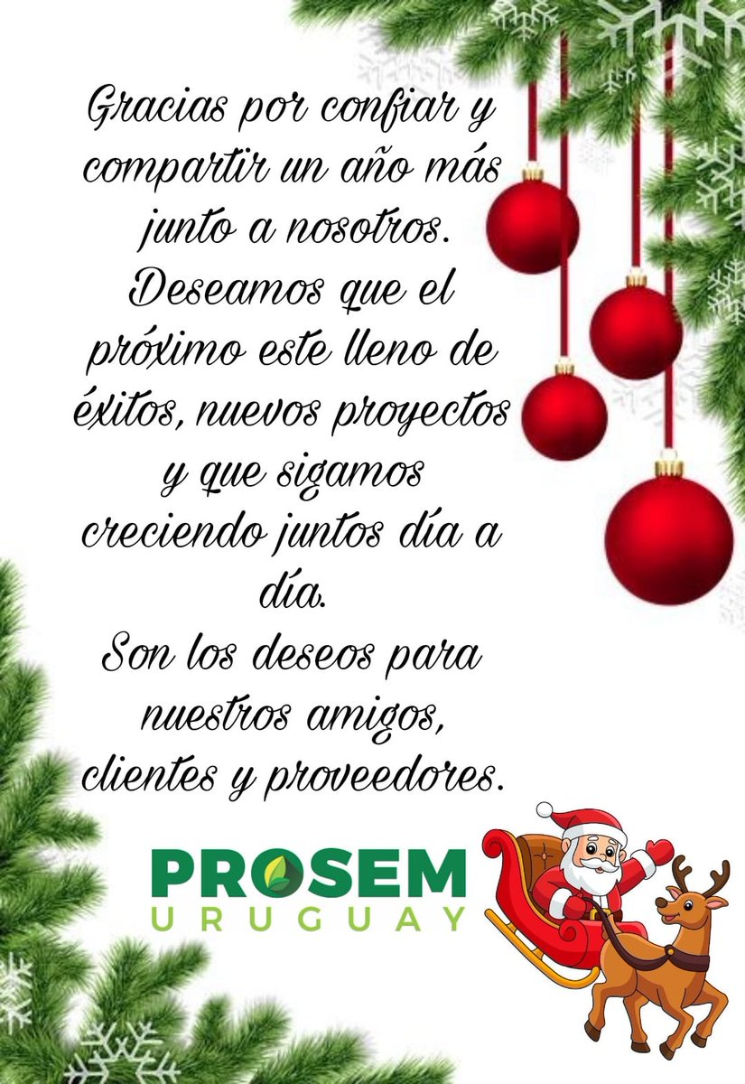 prosem_uruguay's tweet photo. Deseamos hayan pasado unas muy felices fiestas! https://t.co/kGkYnN0qWM