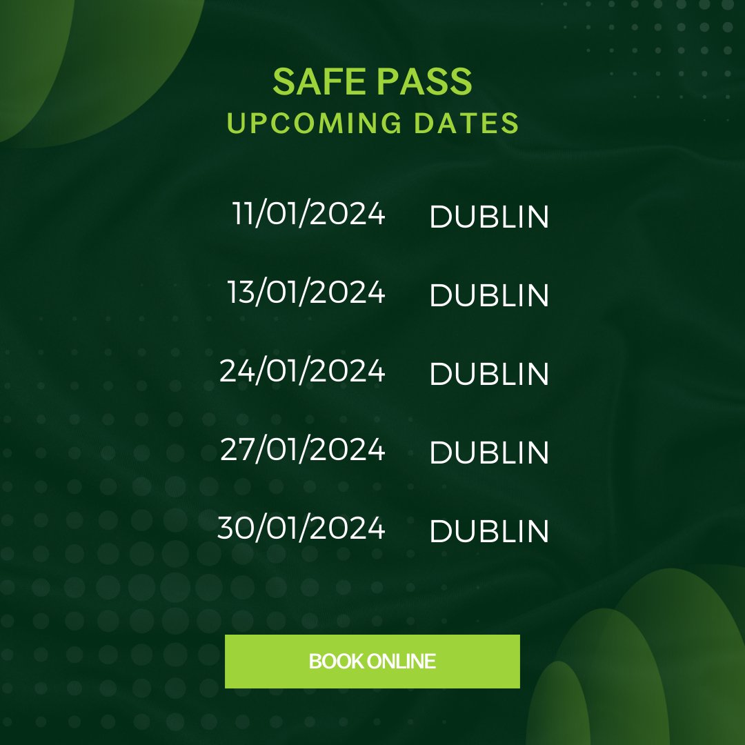 occupli_'s tweet photo. Let's kick off 2024 with some of our upcoming Safe Pass dates!

Book online at https://t.co/hE3EmYT4NY
#occupli #puttingsafetytowork #safepass https://t.co/UeHKbSPsaB