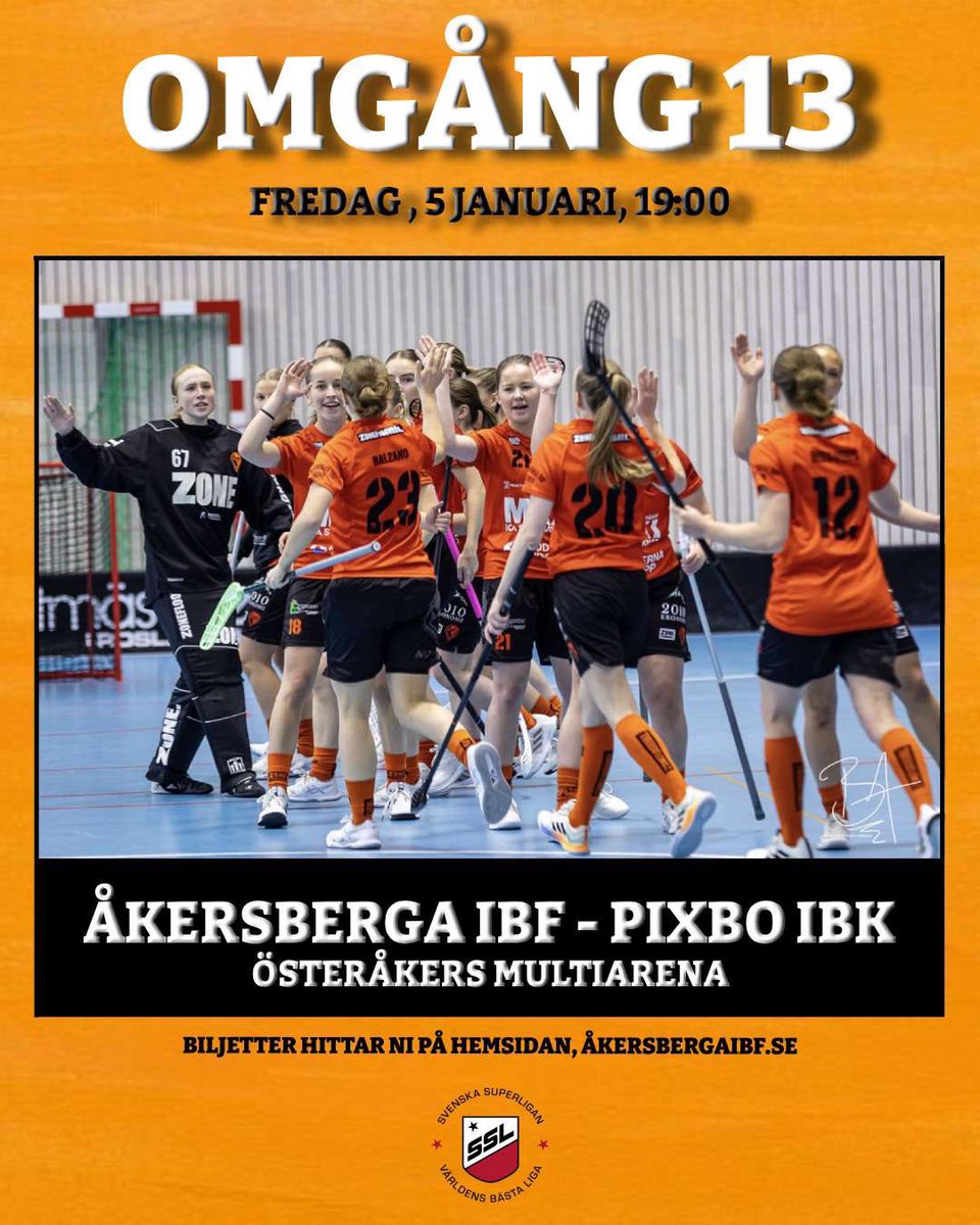 På fredag spelas årets första hemmamatch 🔥 Klockan 19:00 tekar vi igång matchen mot Pixbo IBK hemma i Österåkers Multiarena, vi ses där!