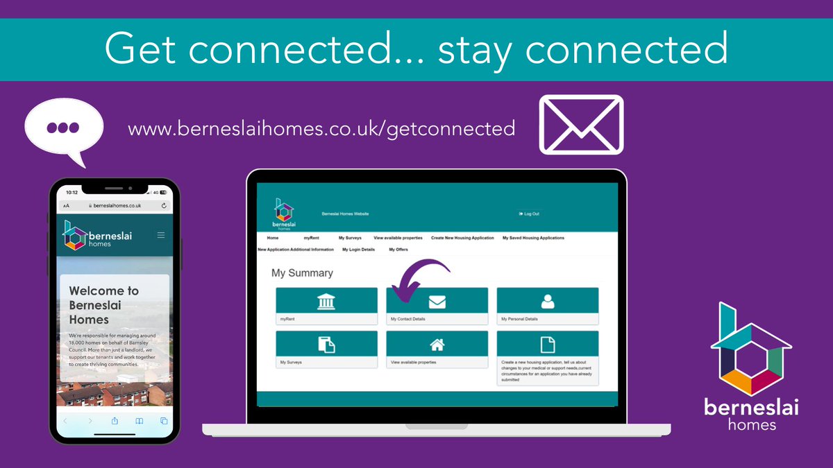 Make sure you get connected… stay connected, by updating your contact details, quickly and easily using Housing Online! 📞📲 Log onto housingonline.berneslaihomes.co.uk to update your email address and mobile number or create a new account. 📞📩