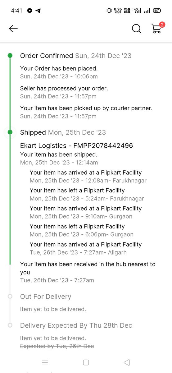 1Akash__Rajput's tweet photo. @flipkartsupport 
@Flipkart 
Very bad service provided by @Flipkart.
I ordered this order on 24th December &amp; could not delivered till now.this order neither getting cancel nor delivered.
What to do? https://t.co/cFMGr6pdnJ