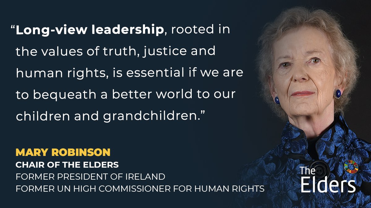 TheElders's tweet photo. In our latest newsletter, Mary Robinson calls for a change of direction in global leadership as a new year begins. In 2024, leaders must step up and collaborate to deliver action for a fairer, safer world for all.

Read and subscribe: https://t.co/OFpqrtj4AC https://t.co/oxVYZ7JBW8