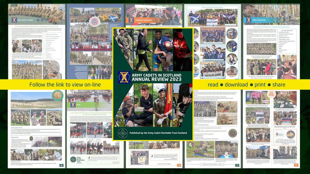 The Army Cadets in Scotland Annual Review 2023 is here: tinyurl.com/ACFScotReviews Printed copies will be available shortly. #ArmyCadetsScot