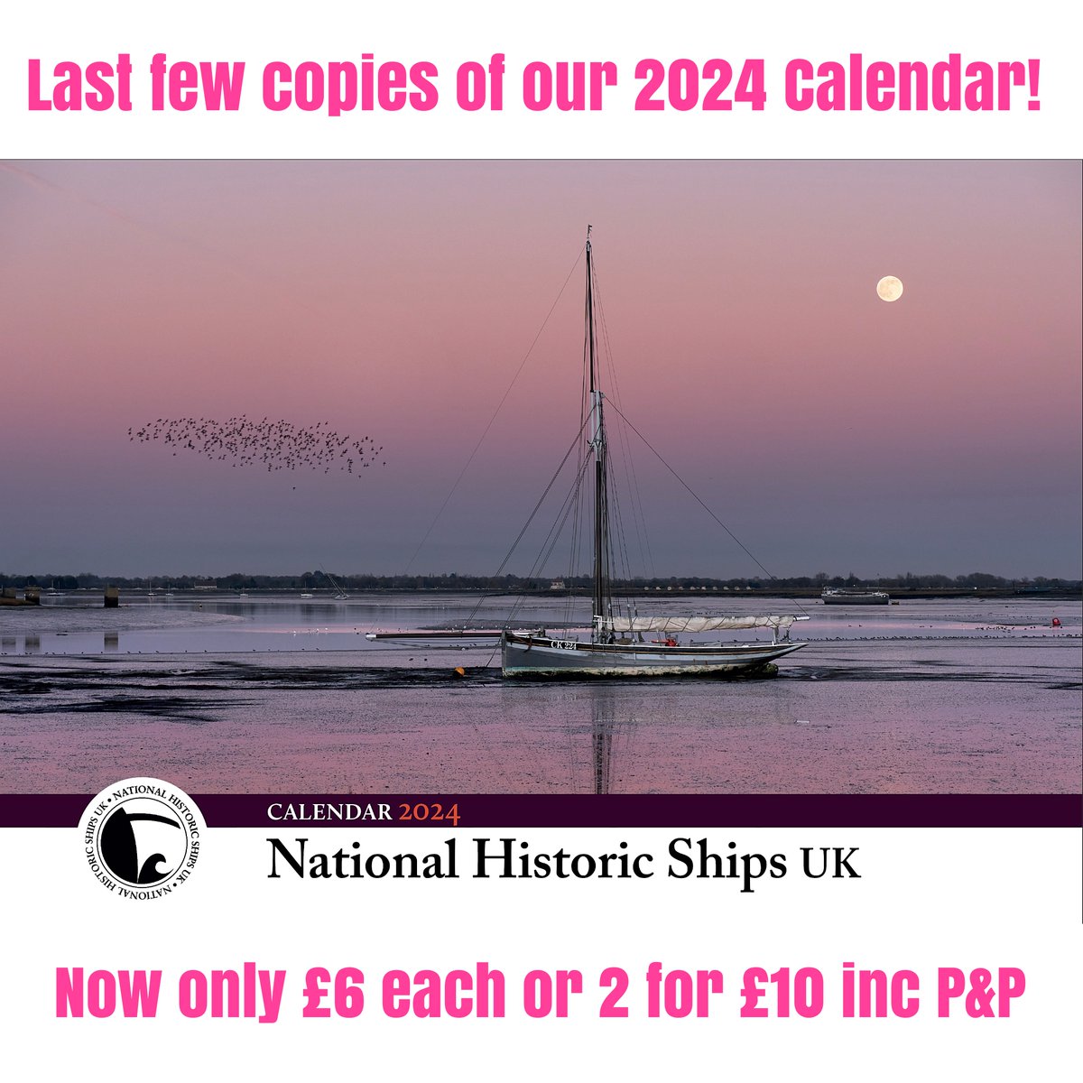Last few copies of our 2024 calendar, now reduced to £6 each or 2 for £10 including postage. Get one before they sell out! nationalhistoricships.org.uk/sales