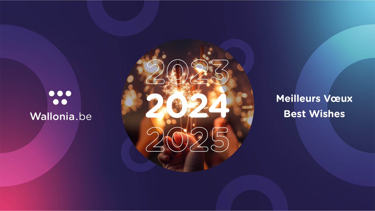🥂An excellent year crowned with success and fruitful partnerships! 
In this year 2024, which begins under the Belgian presidency of UE🇪🇺, Wallonia sends you its most sincere wishes and looks forward to welcoming new projects from the four corners of the world🌍