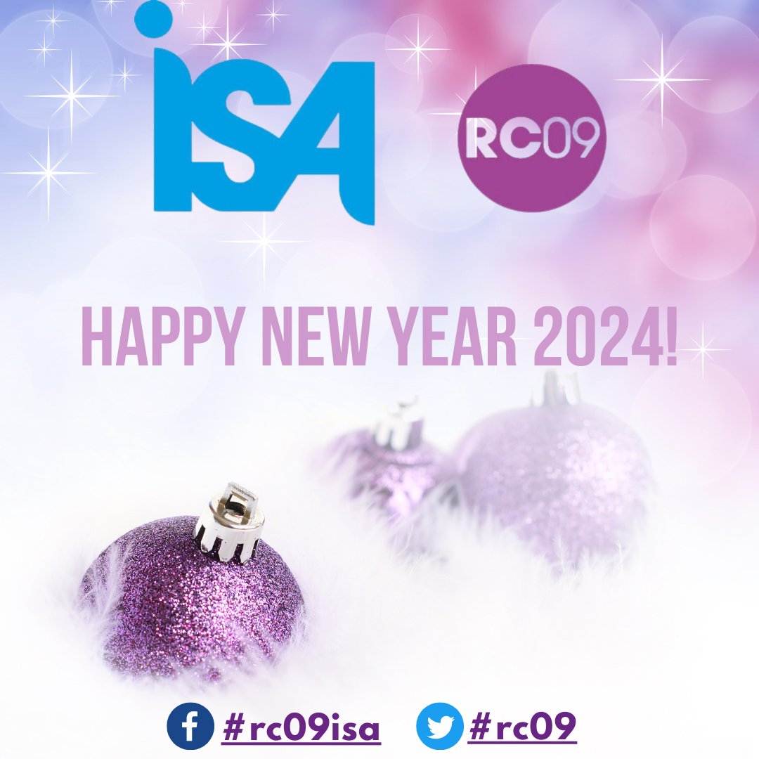 Happy New Year from RC09! This year, let's continue to contribute to a deeper understanding of the social dynamics that shape our world. Thank you for being a part of our community! #rc09isa #sociology #SocialTransformation #isa_sociology #research @isa_sociology