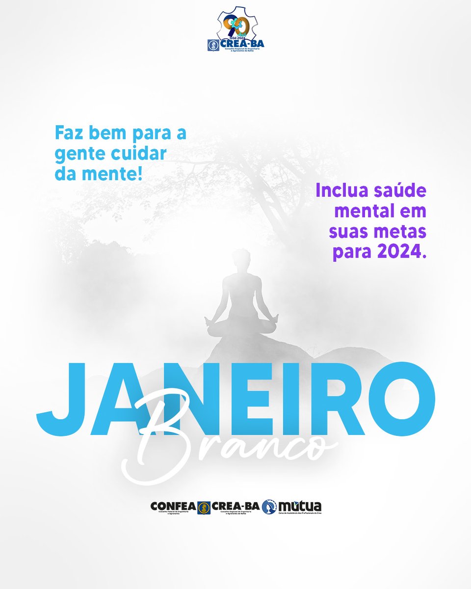 CreaBahia's tweet photo. Vamos cuidar da mente com carinho? Abrace o Janeiro Branco você também!
#JaneiroBranco #SaúdeMental #UmSóCrea #CreaBa https://t.co/8yhQTrBm5o