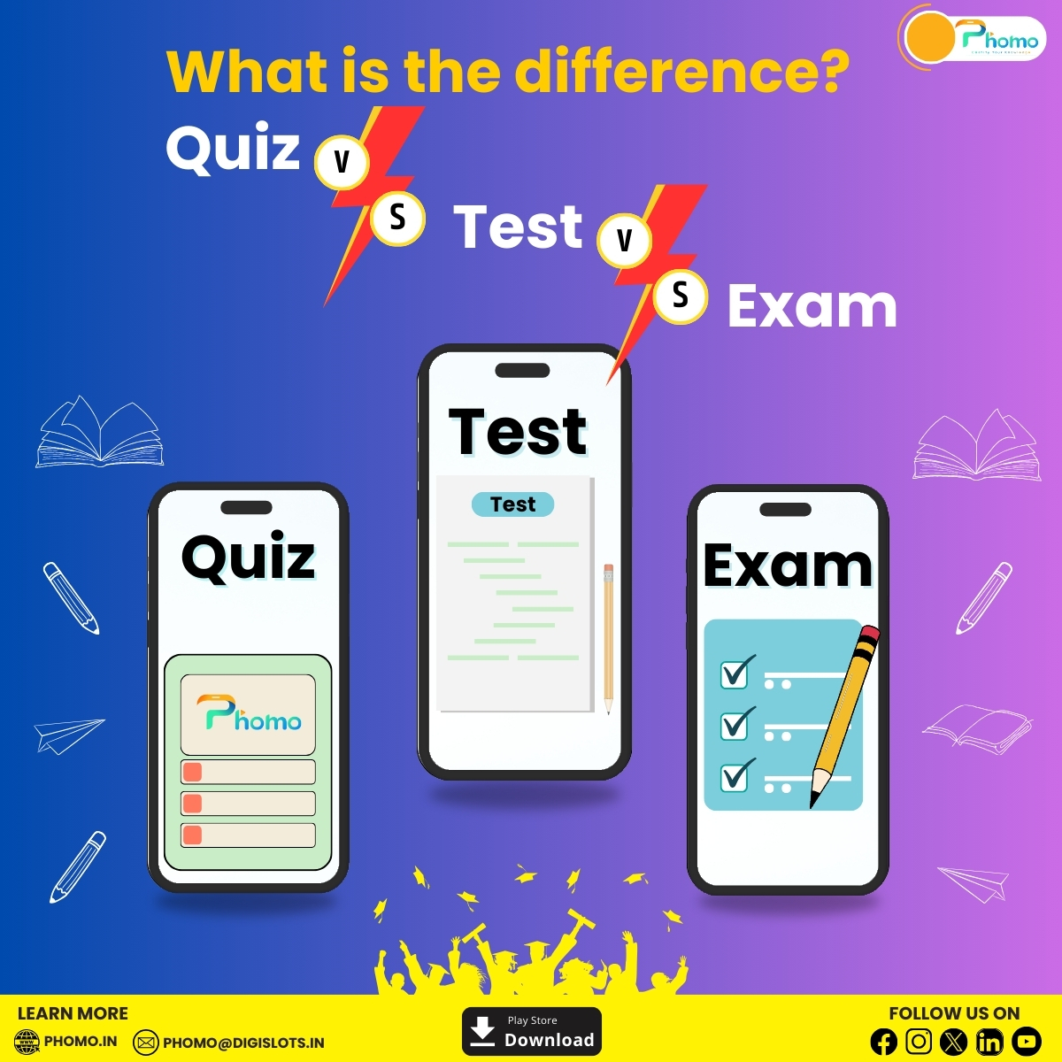 phomoquizz's tweet photo. Ever found yourself pondering the distinctions between a Quiz, Test, and Exam? 🤷‍♀️ Let's unravel the educational mystery together! 📝

🔍 For more visit: https://t.co/pxxKYXvnip

#Education #QuizVsTestVsExam #PhomoQuizApp #LearningJourney #Phomo https://t.co/rlORnuZZNq
