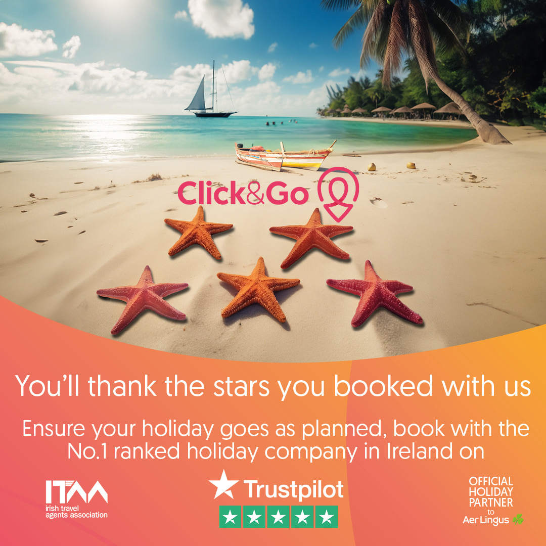 ClickandGo_Hols's tweet photo. You'll thank the stars you booked with us. Ensure your holiday goes as planned, book with the No.1 ranked holiday company in Ireland on Trustpilot. ✈🏝🛳🎢🇺🇸

🤩January SALE now on!
🤩Deposits from only €1pp
🤩Flexible payment options

👉https://t.co/58OOF2Hq3q
☎️01-6995329 https://t.co/dxp3tfAdcW