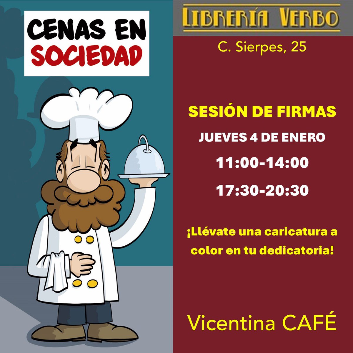 Comenzamos el año con nueva firma en <a href="/libreriaverbo/">Librería Verbo</a> el próximo jueves 4, para los rezagados que estéis aún buscando un regalo de reyes original ¡Nos vemos este jueves en calle Sierpes!