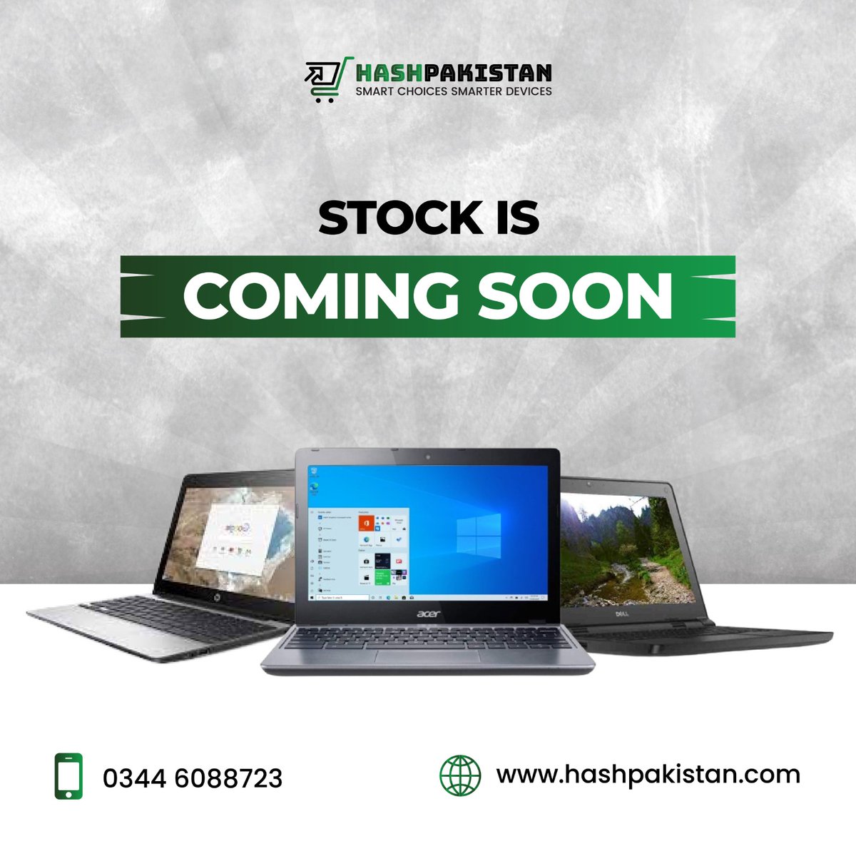 HashPakistan47's tweet photo. 🌟Exciting news! New laptop and Chromebook stock arriving soon at HashPakistan. Stay tuned for the latest in cutting-edge technology, available shortly. Don't miss out! 🚀📱💻 https://t.co/iXeCOQdB1R
