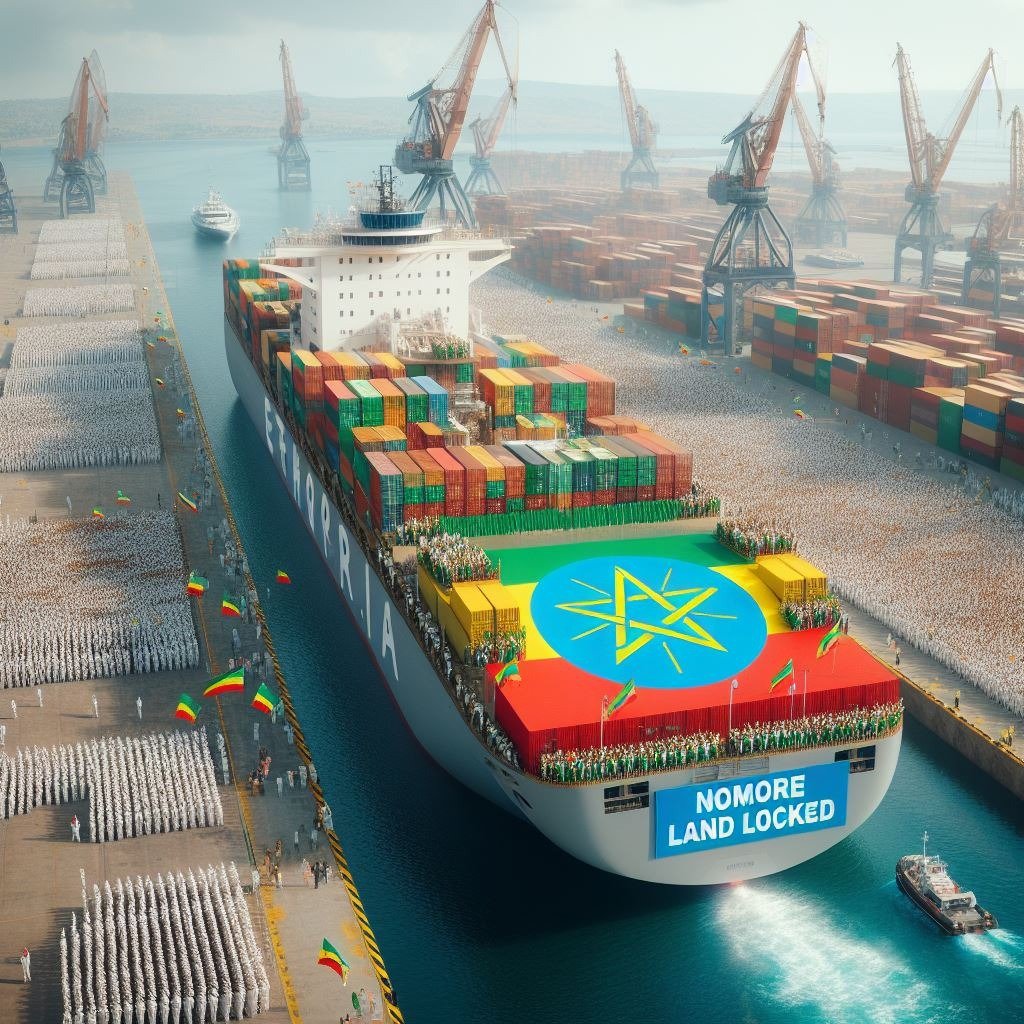 ethiopiafirst05's tweet photo. It emphasizes the need for a stable and secure maritime environment to ensure smooth trade operations and protect Ethiopia's port land rights.
#Fast_Growing_Ethiopia #No_More_Landblocked @MikeHammerUSA  @VOAAfrica @guardian @AJEnglish @BBCAfrica  @UN https://t.co/10raXfUiu1