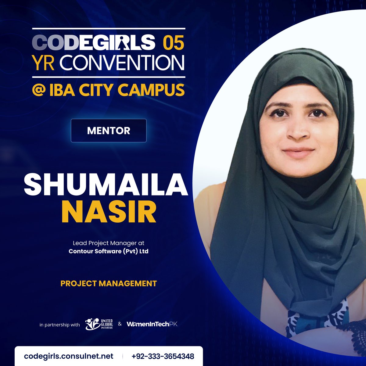 We extend our heartfelt appreciation to esteemed event mentor Shumaila Nasir from <a href="/ContourSoftware/">Contour Software</a> 
Here's to your contribution to our journey of empowerment, progress, and learning as we celebrate 5 years of success
#bridgingthegap #empowerher #empoweringwomen
#codegirlsturns5