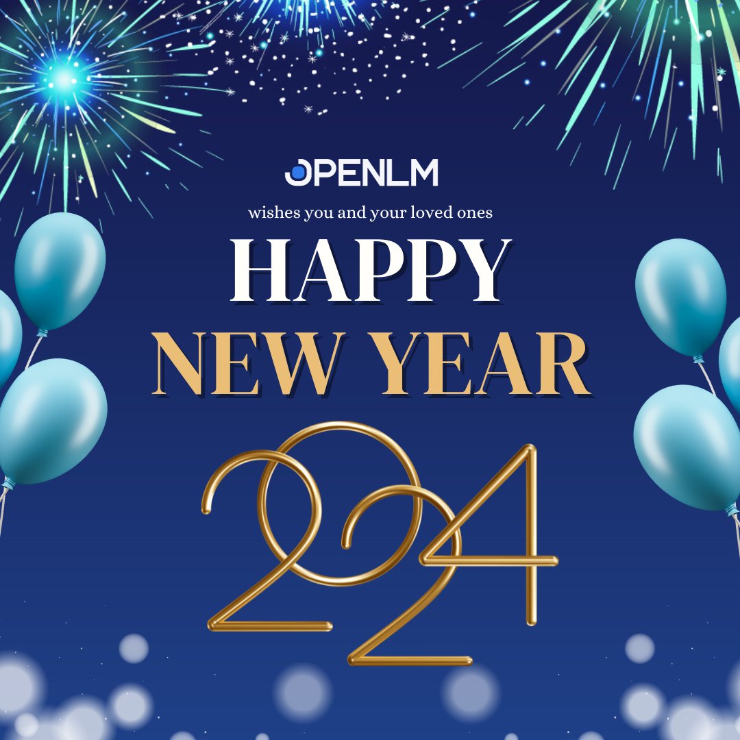 #TeamOpenLM wishes everyone a Happy, peaceful and prosperous New Year🎉 #NewYear2024 #OpenLM