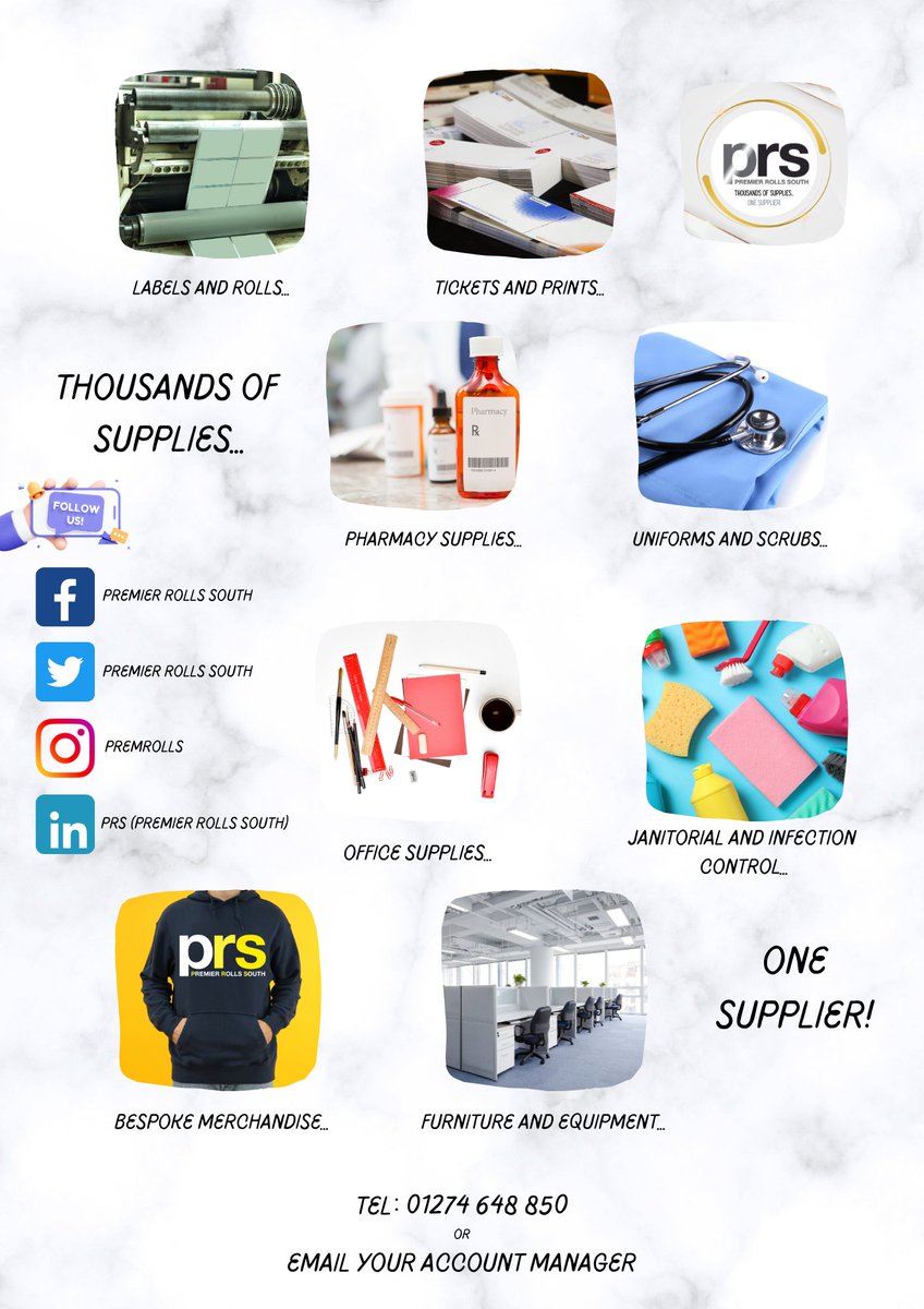 PRSsolutionsX's tweet photo. HAPPY NEW YEAR!

Why not start the year by consolidating supplies &amp; making a saving!

We specialise in bespoke tickets, labels &amp; thermal rolls &amp; we also supply a full range of business supplies! Winner!

#supplier #business #veterinary #dental #theatre #sports #Cinema #office https://t.co/pF6X9gt4XB