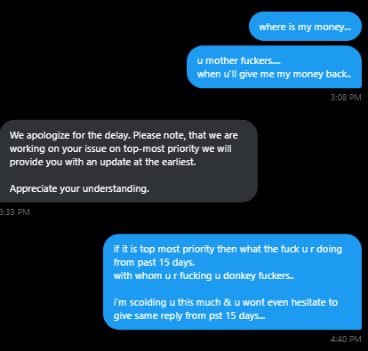 im_kranthikiran's tweet image. I've attached the screenshots of the details u sent via DM &amp;amp; u r sending the same reply from past 15 days.
Dont u have shame @vijayshekhar to steal money from ur trusted customers. 
#Indians  Pls see how @Paytm has now become the biggest fraud company of India 
#stopUsingPaytm