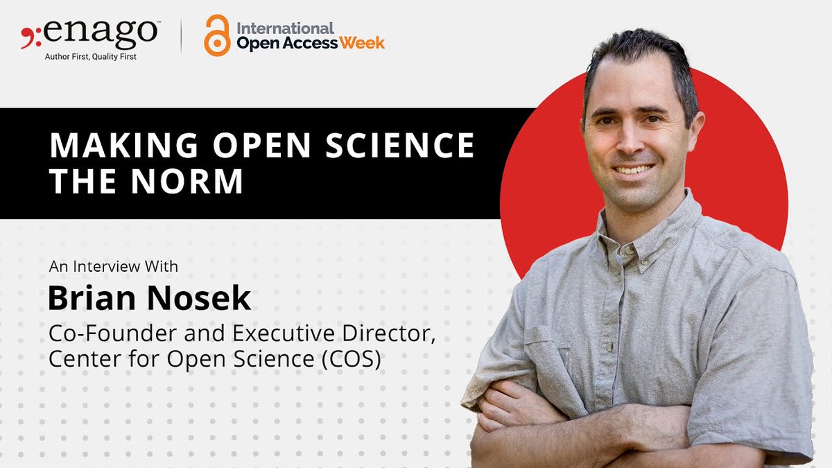 EnagoAcademy's tweet photo. Join Brian Nosek, a pioneer in #OpenScience, as he envisions a world where #research is faster, more reliable, and accessible to all. Watch the full #podcast: https://t.co/YvIh1QZKVs
#AcademicTwitter #ResearchAccess #Collaboration #EnagoAcademy https://t.co/1UFns3v4jP