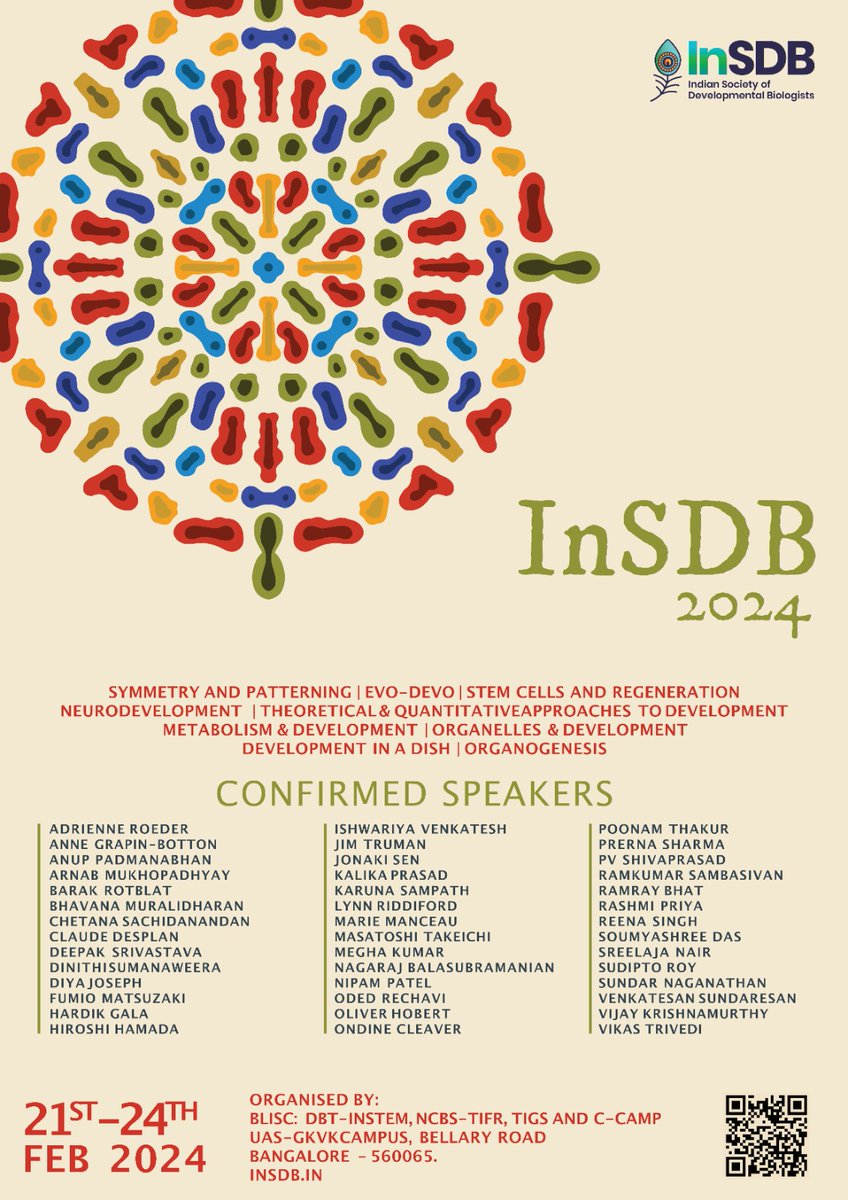 📢📢Registrations are open for the InSDB meeting 2024! Register and submit your abstracts here: insdb.in/insdb-2024-reg… Abstract submission deadline: 20th January Join us at the BLiSC campus from the 21st to the 24th of February for this much-awaited conference!✨✨