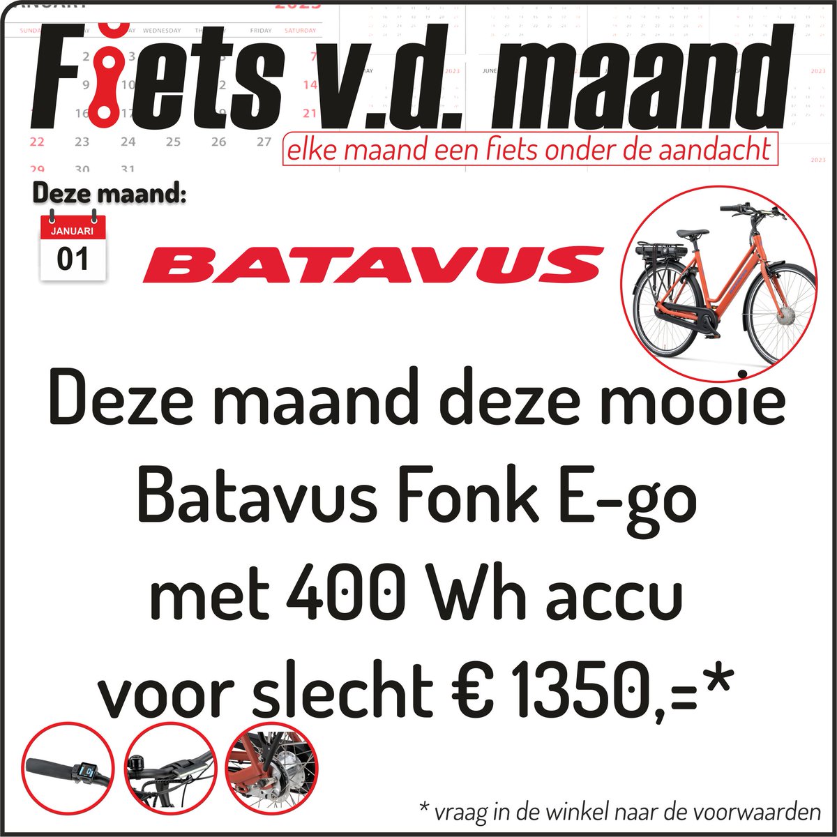 Als eerste natuurlijk de beste wensen namens team BBS!
Dan hebben wij voor Januari gelijk weer een mooie Fiets vd Maand. dit keer de mooie Batavus Fonk E-go in de kleur steenrood mat, met een 400Wh accu,
#Batavus #ebike #Fonk #electrischefiets #FvdM #BertsBikeShop #Meppel
