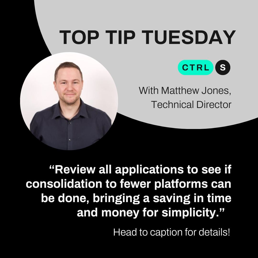CTRLSltd's tweet image. Streamlining Success: Uncover efficiency gold by reviewing all applications with Technical Director, Matthew Jones.

Consider consolidation for significant time and cost savings, making simplicity your ultimate ally. 💡💼 

#itsupport #itefficiency #streamliningsuccess #IT