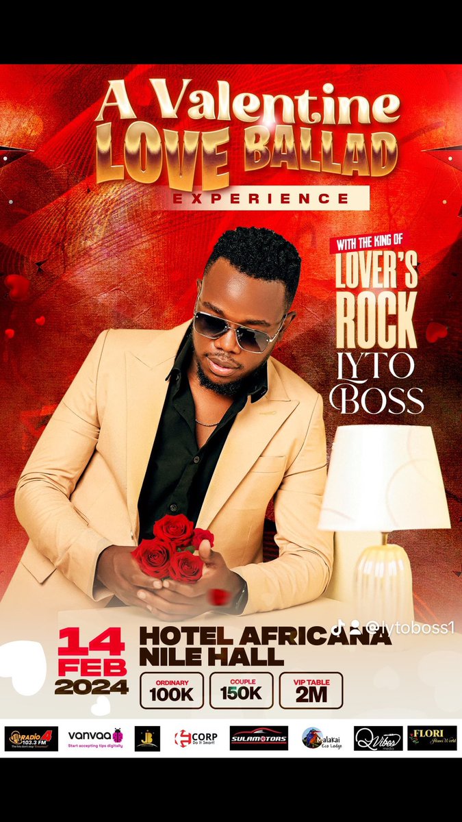 On the 14th of February I will be live at Africana for the love ballad experience kindly come through and support me . Y’all love birds can’t dare miss
