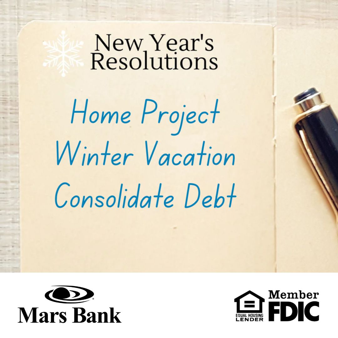 MarsBankPA's tweet photo. Get ready for the new year with a Home Equity Line of Credit with Term Lock! Whatever your need, a line of credit gives you the flexibility that you need. https://t.co/cS7ucQAq01 Mars Bank NMLS 594084 https://t.co/fFP8XmQxFl