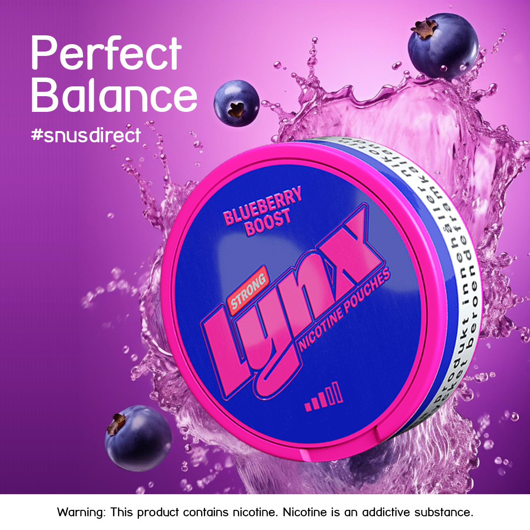 Indulge in a wave of freshness with Lynx Blueberry Boost! 🌊 a compelling blend of sweet and tart blueberries 🍇 that will surely invigorate your senses. 

#snusdirect