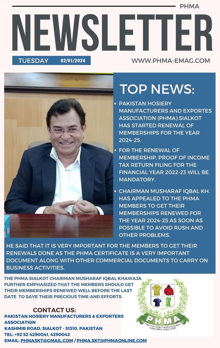 Pak Hosiery Manufacturers & Exporters Association tweet media