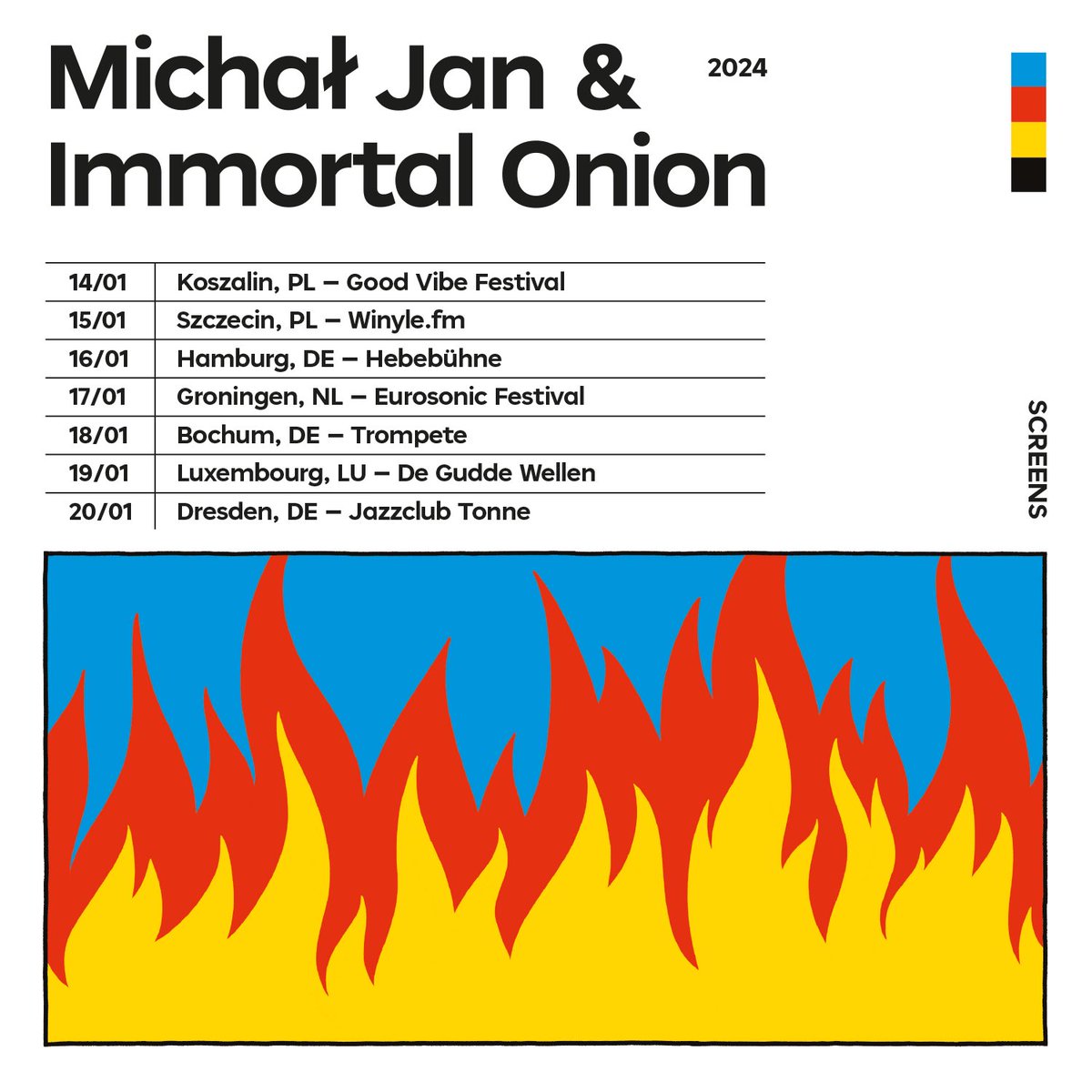 🎉🌟 Exciting News for 2024! We're hitting Europe! 🌍🎸

Hey fam,
Wishing you an epic New Year filled with music, joy, and unforgettable moments! 🎶✨ We're thrilled to kick off 2024 with a bang – announcing our upcoming European Tour!

Will you be there??
Graphic by @martiszu