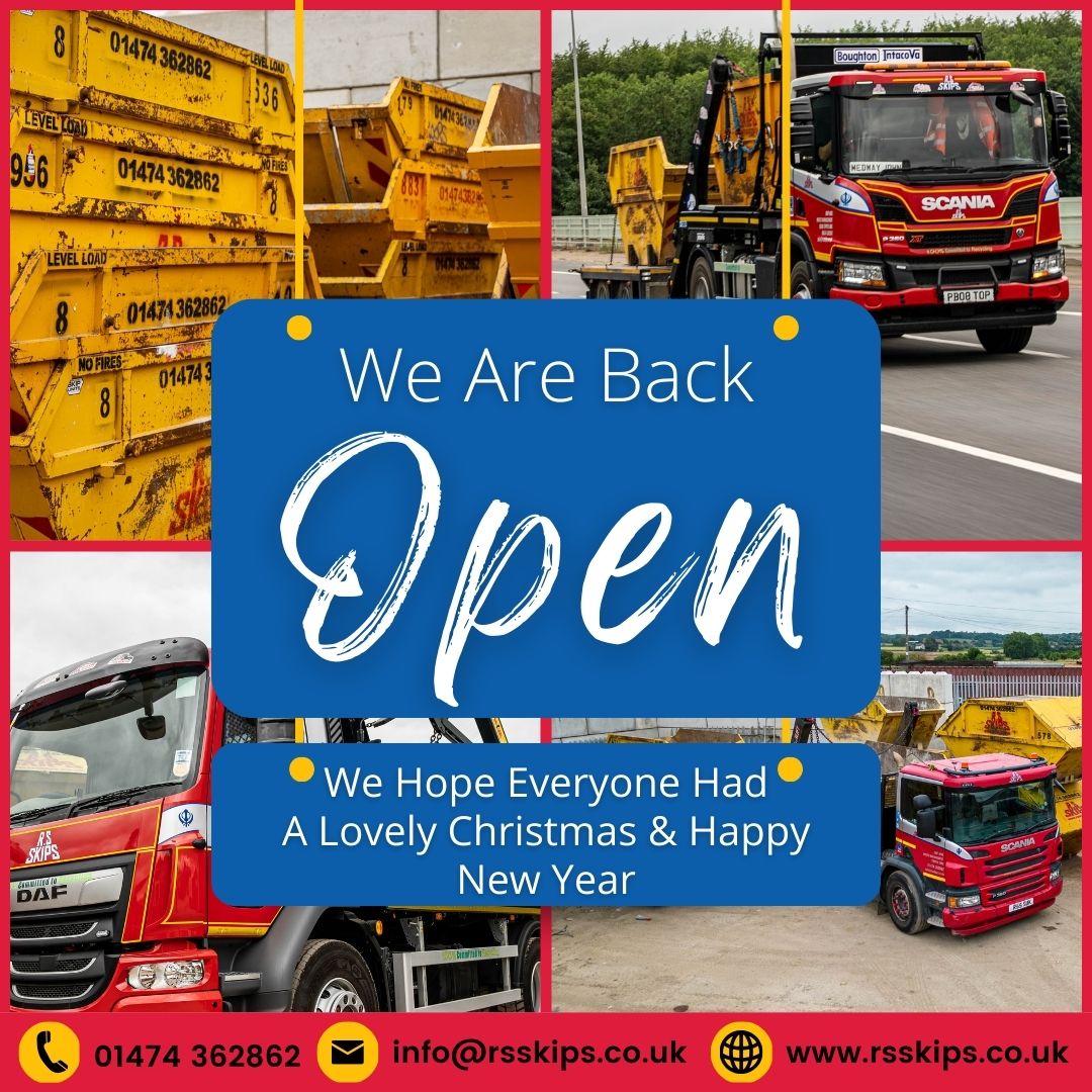 RSSkips's tweet image. 📢 We Are Back Open!! 📢

We hope you all had a lovely Christmas🎄 and a Happy New Year! 🍾

Order now for same-day delivery!!

♻️ 4-16 yards Skip Hire
♻️ 6 – 8 yard skips with drop doors for easy loading 🚪
♻️ Aggregates – recycled 6F5 Crushed hardcore 🧱
♻️ Man &amp;amp; Van