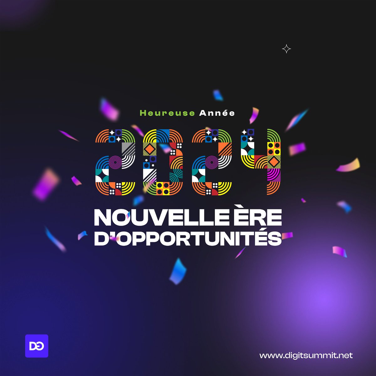 DigitSummit's tweet image. En 2024, que chaque jour soit une victoire, chaque défi une opportunité, et chaque instant un trésor. Meilleurs vœux pour une année pleine de bonheur et de réussite !

#DiGitSummit #2024Opportunities #2024succes #2024victories