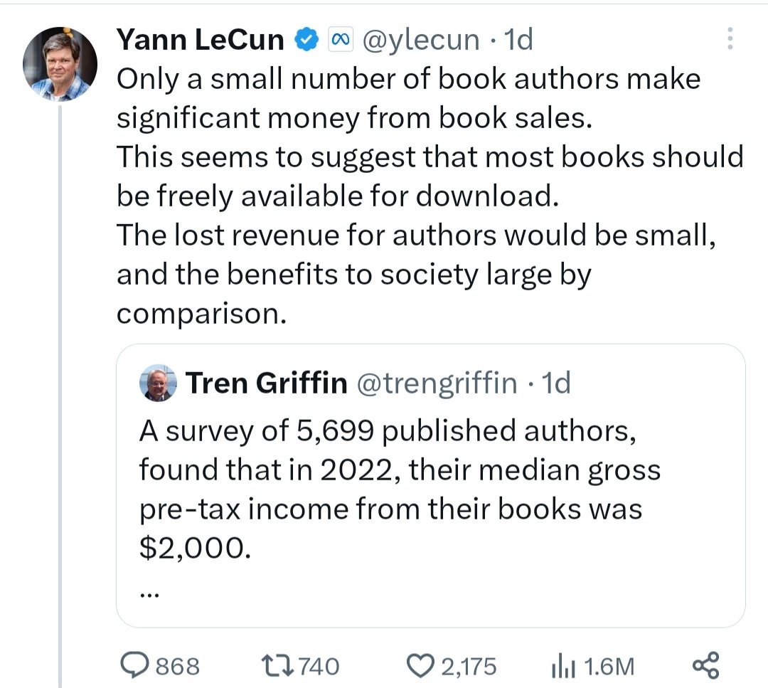 DeanSamed's tweet image. &quot;YOU WILL OWN NOTHING, AND BE HAPPY.&quot; - World Economic Forum. Comment by Yann LeCun, head of AI (Meta).

This is the end game right here. Its a war for the human soul.