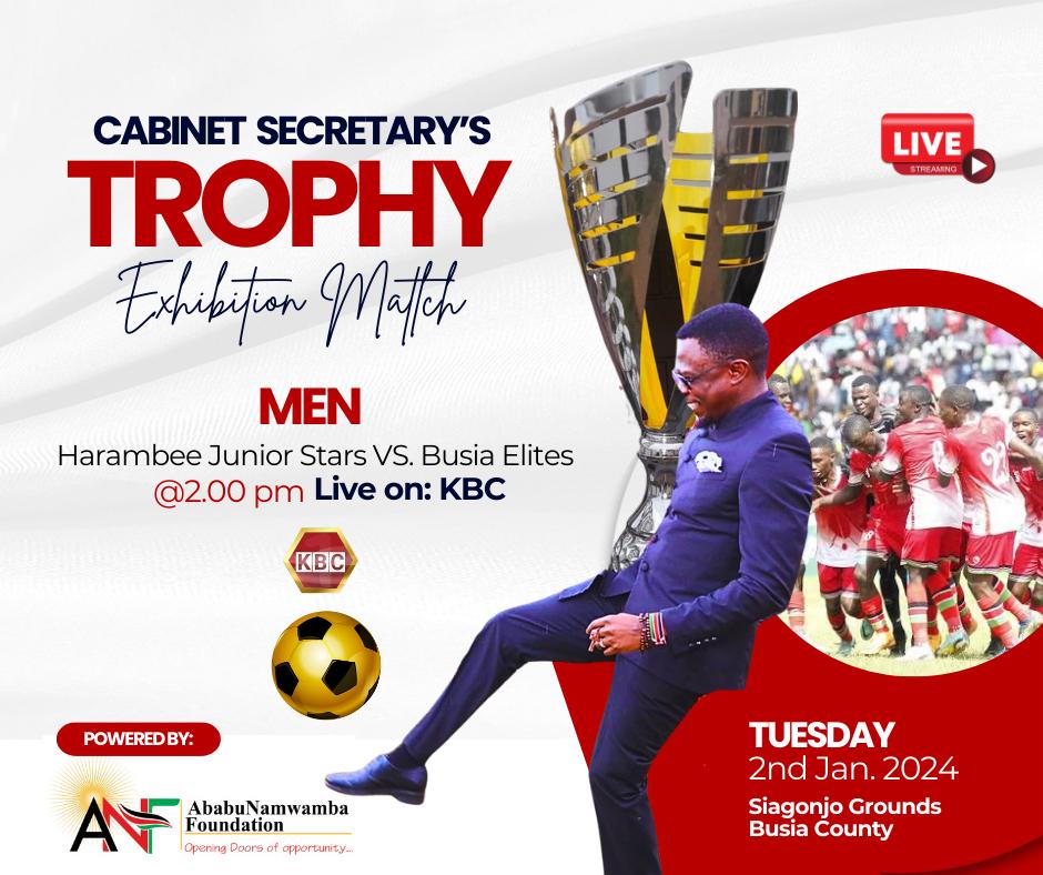 Investing in youth and grassroots football. Watch live on @KBCChannel1 Junior Stars Friendlies #CabinetSecretaryTrophy Ababu Namwamba Foundation