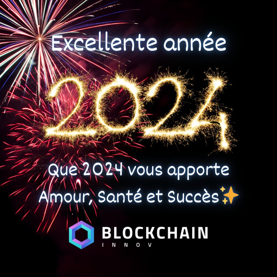 Toute l'équipe Blockchain Innov vous souhaite une ✨ Excellente Année 2024 ✨ 👉 blockchaininnov.com/2024/01/excell…

#BlockchainInnov #Blockchain #Web3