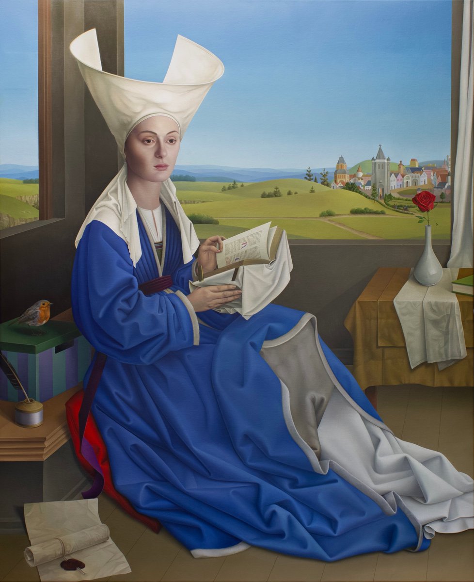 ciditcharlotte's tweet photo. New year and a new (to me) portrait of Christine de Pizan. This painting by Marco Tulio was unveiled last year at the Vancouver Summer Festival https://t.co/CTkpIGHyaH