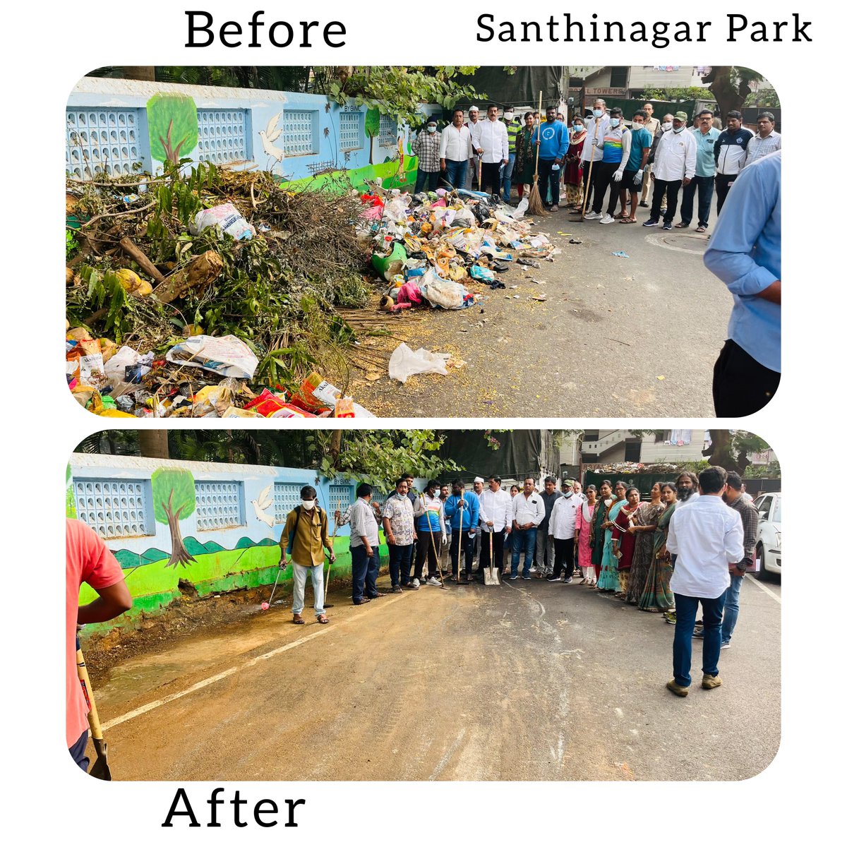GVMC_VISAKHA's tweet photo. In view of the ongoing state wide sanitation workers strike, Deputy Mayor Sri J Sridhar along with sanitation staff conducted special sanitation drive in various areas of Ward 52.
#SupportGVMC
#EcoVizag
#ISupportEcoVizag https://t.co/Ecfq5d69mj