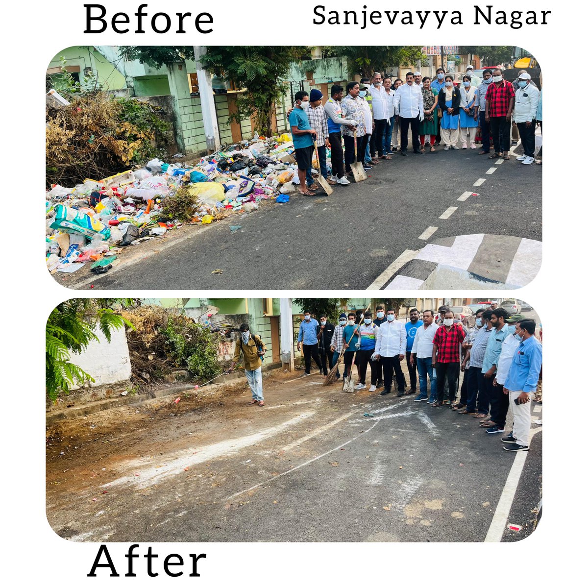 GVMC_VISAKHA's tweet photo. In view of the ongoing state wide sanitation workers strike, Deputy Mayor Sri J Sridhar along with sanitation staff conducted special sanitation drive in various areas of Ward 52.
#SupportGVMC
#EcoVizag
#ISupportEcoVizag https://t.co/Ecfq5d69mj
