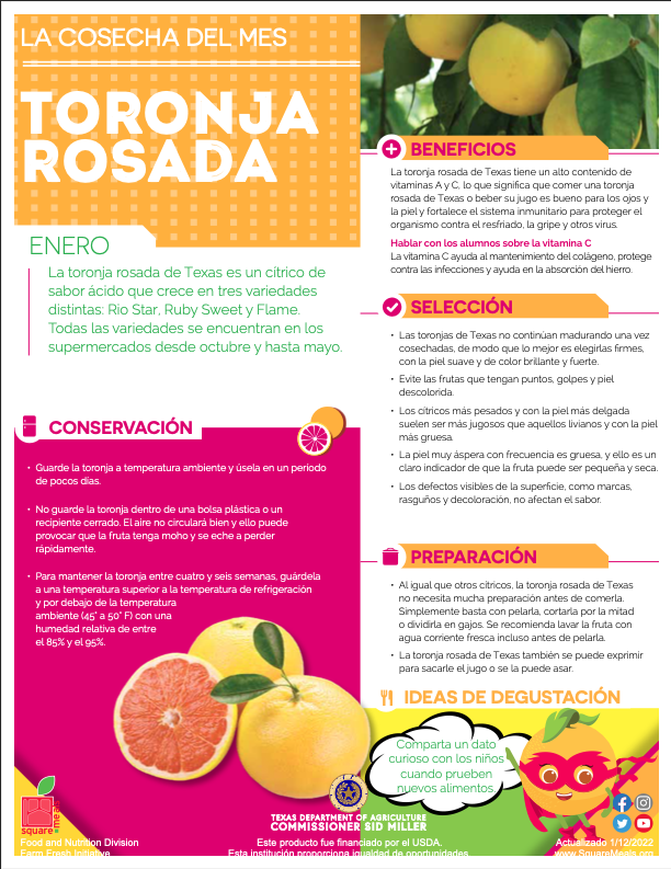 CafeSISD's tweet photo. Our "Harvest of the Month" for January is red grapefruit. Students will be treated to a red grapefruit surprise on January 19th. #ChildNutrition #ServeNourishEnrich #1TRIBE #SISD #HOTM https://t.co/oMQYhEU7Q5
