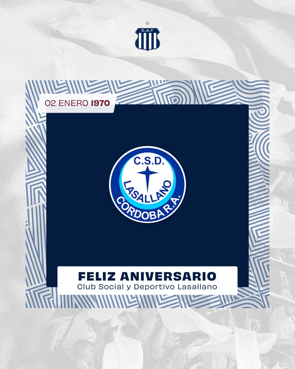 CATalleresdecba's tweet photo. El Club #Talleres felicita al Club Social y Deportivo #Lasallano por su 54° aniversario ¡Feliz cumpleaños! 🎂🎉 https://t.co/TDIYmHopMz