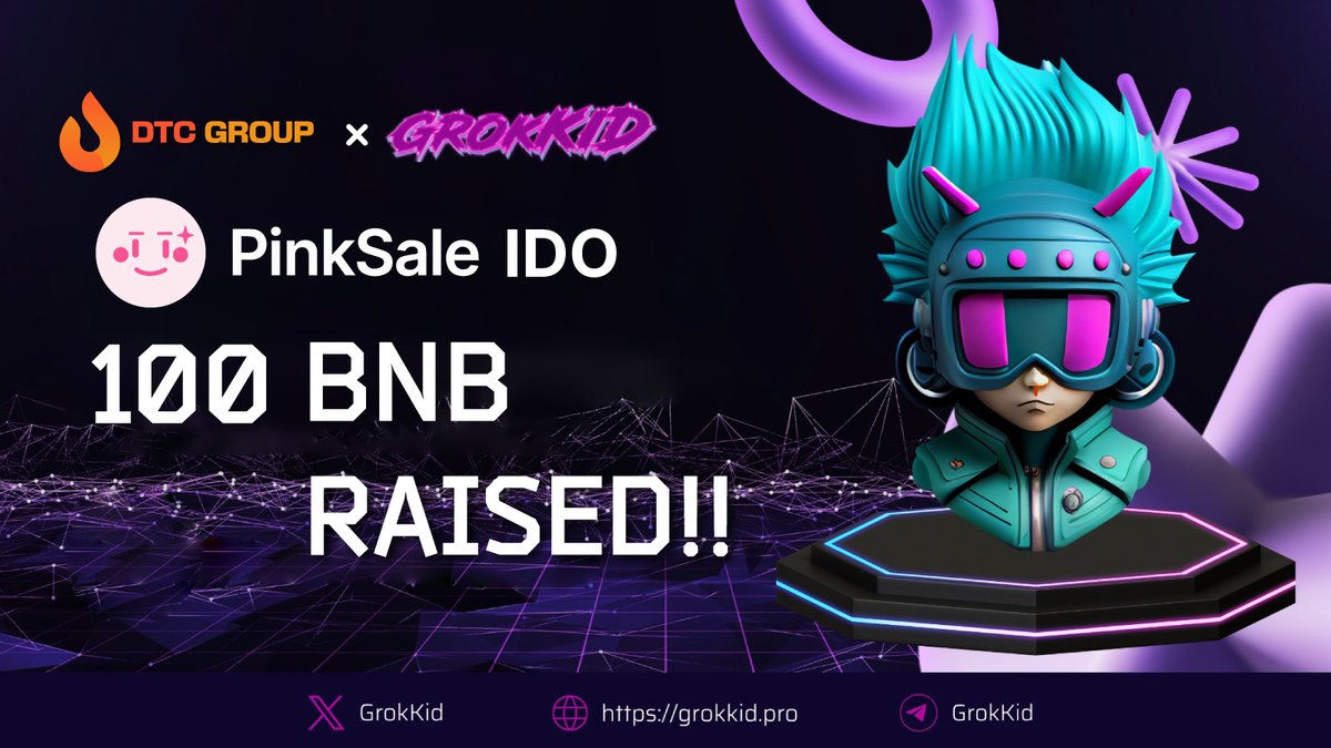 DTCGroup_'s tweet photo. @DTCGroup_  x @GrokKid 

🔥 @pinkecosystem IDO 100 BNB Raised with 184 Contributors!

Grokkid's Website: https://t.co/5Cw8Ezg0rU
DTC Group's LinkTree: https://t.co/8ycwrDKYVz https://t.co/6p7QJWTEVw