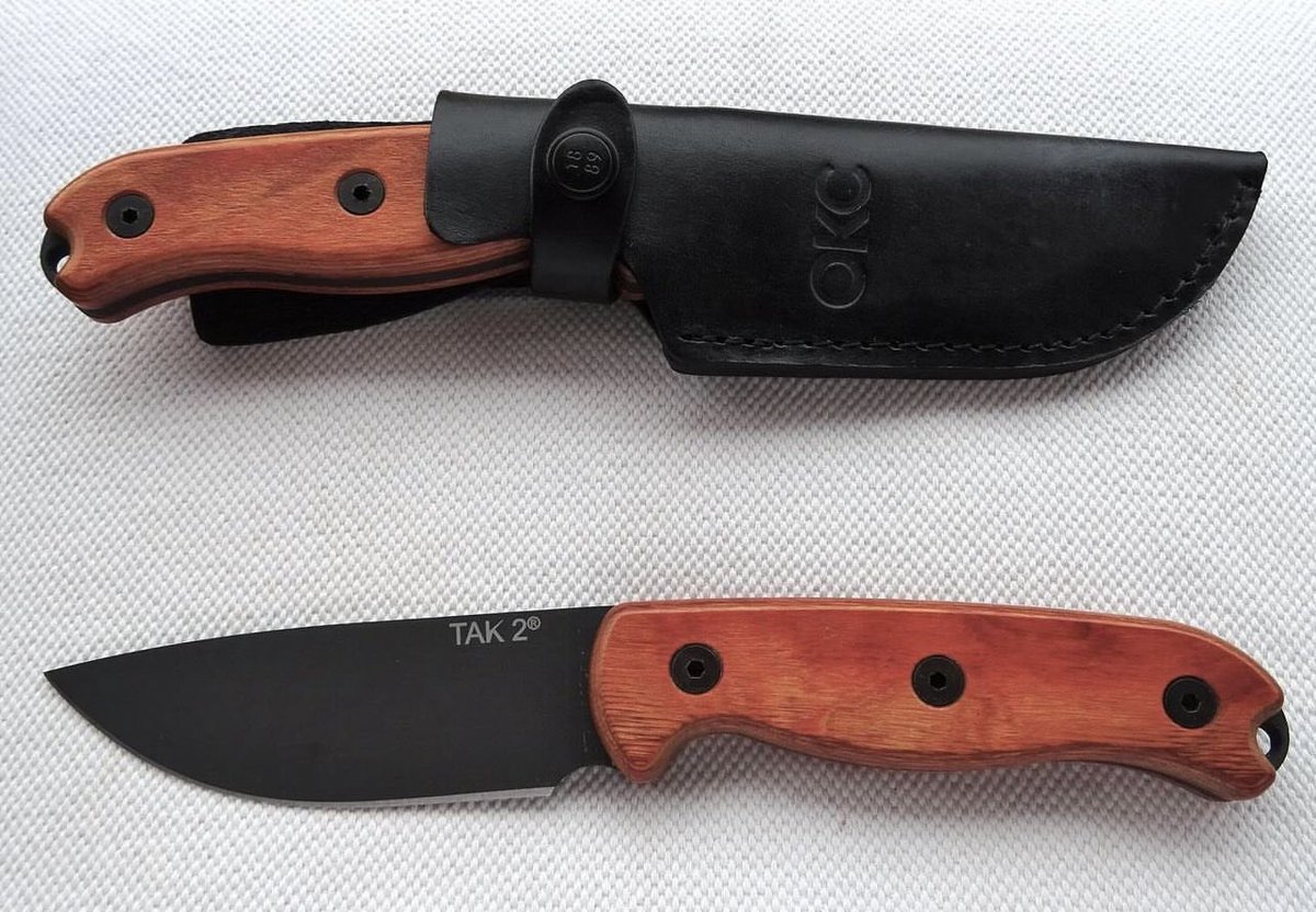OntarioKnife's tweet photo. The #TAK2 is a beautiful and robust build that combines 1075 full tang construction, hardwood handle scales, and black leather sheath! 👌🏽🔪🐀
#LegacyAdventureExplore
#ontarioknifecompany #ontarioknife #ontarioknives #ontarioknifeco #OKC1889 #hunting #camping #hiking #outdoors https://t.co/mdHXTdkcQw