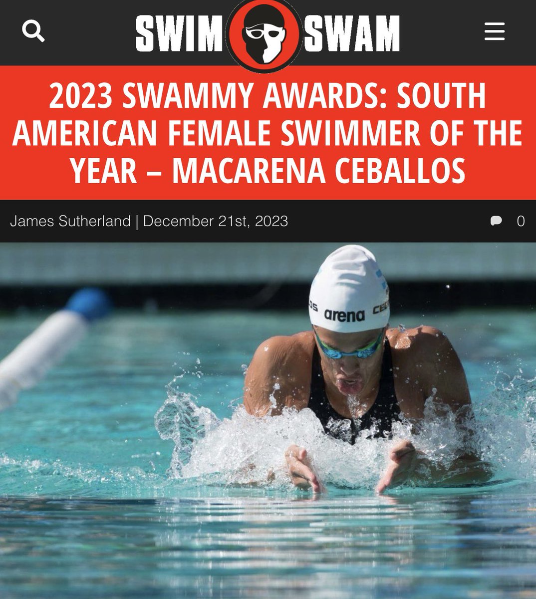 Guilherme Costa 🇧🇷&amp; Macarena Ceballos 🇦🇷apontados pela <a href="/swimswamnews/">SwimSwam</a> como os Melhores Nadadores da América do Sul de 2023