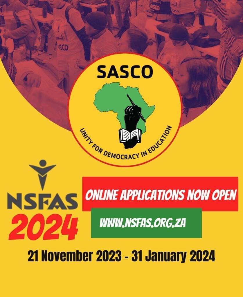 ‼️🚨 REMINDER Please note that NSFAS online applications are STILL OPEN Closing date 31 January 2024 28 days to closure !!! Visit the NSFAS website nsfas.org.za to submit your application process