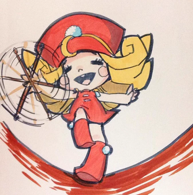 #タツ年だからタツノコプロの画像を貼る 素敵タグ!過去絵ですが風船少女テンプルちゃん