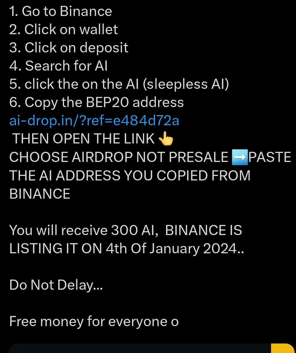 Go to binance