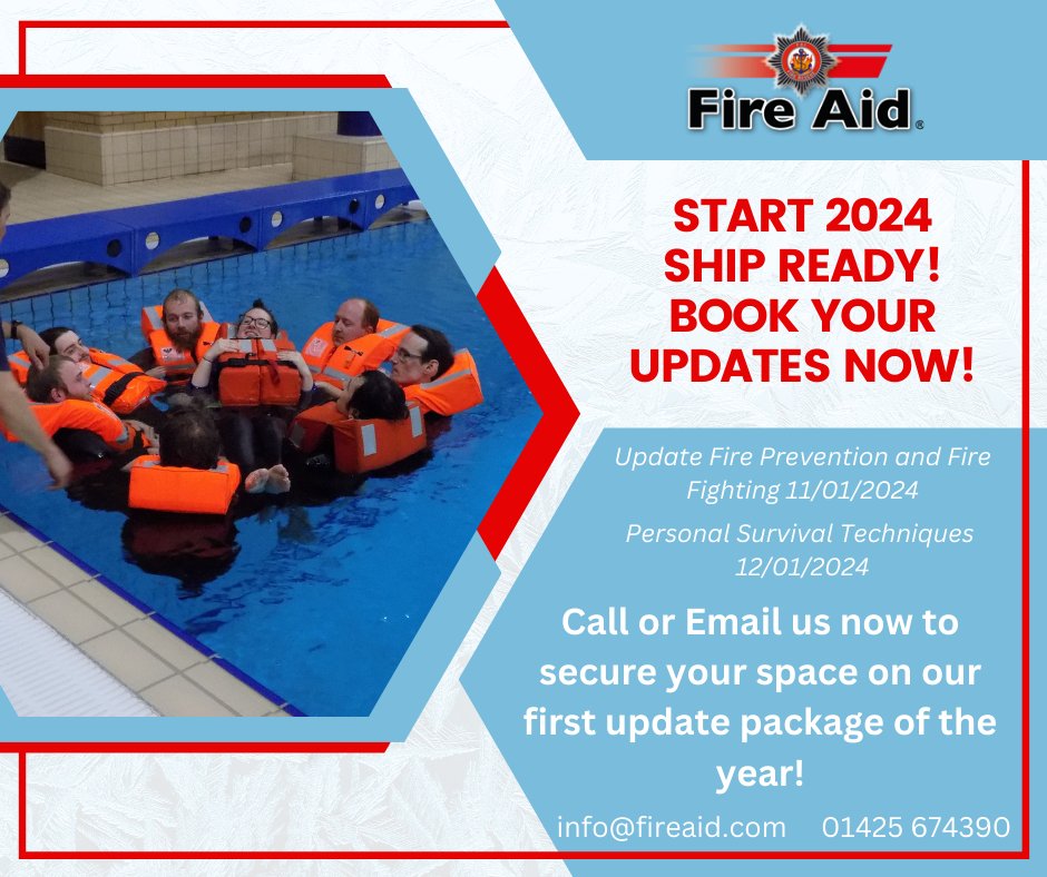 Happy New Year Everyone!

It might be a grey &amp; drizzly start to 2024 but we're here to help get you prepared for your adventures on the seas and ensure you're ship ready! We've just scheduled an additional Basic Refresher course so book now and secure 2023 prices for 2024 courses