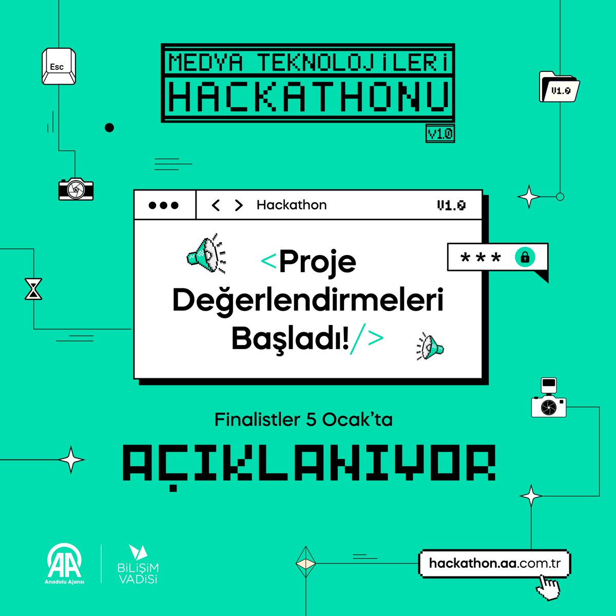 Harika bir enerji, birbirinden ilginç ve dikkat çekici projeler! 🤯

Medya Teknolojileri Hackathonu'na gösterdiğiniz yoğun ilgiye teşekkür ederiz!

Daha fazla başvuru, daha fazla çeşitlilik, daha fazla inovasyon… Birlikte daha güçlüyüz! 💪

Başvuru sonuçları 5 Ocak’ta